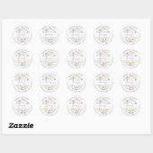 Sticker Rond PixDezines H2 Roses de crème Hydrangea violet (Feuille)