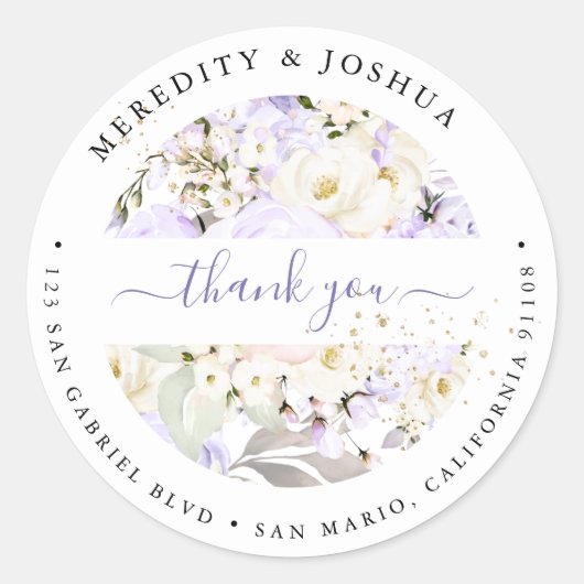 Sticker Rond PixDezines H2 Roses de crème Hydrangea violet (Devant)