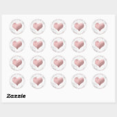 Sticker Rond PixDezines HEART FAUX ROSE OR+MARBLE (Feuille)