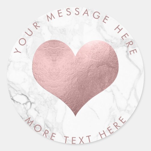 Sticker Rond PixDezines HEART FAUX ROSE OR+MARBLE (Devant)