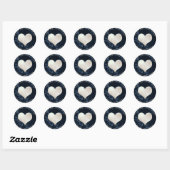 Sticker Rond PixDezines HEART FAUX SILVER+MARBRE BLEU (Feuille)
