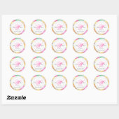 Sticker Rond PixDezines hibiscus/aquarelle (Feuille)