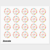 Sticker Rond PixDezines hibiscus/aquarelle (Feuille)