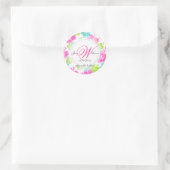 Sticker Rond PixDezines hibiscus/aquarelle (Sac)