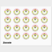 Sticker Rond PixDezines keylime tourne cupcake/do-it-yourself c (Feuille)