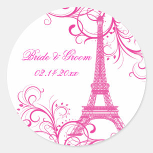 Sticker Rond PixDezines La Tour Eiffel+Ewirls/do-it-yourself ar