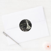 Sticker Rond PixDezines La Tour Eiffel+Fils (Enveloppe)