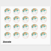 Sticker Rond PixDezines lanternes turquoise+orange/arrière - pl (Feuille)