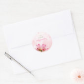 Sticker Rond PixDezines lotus rose (Enveloppe)