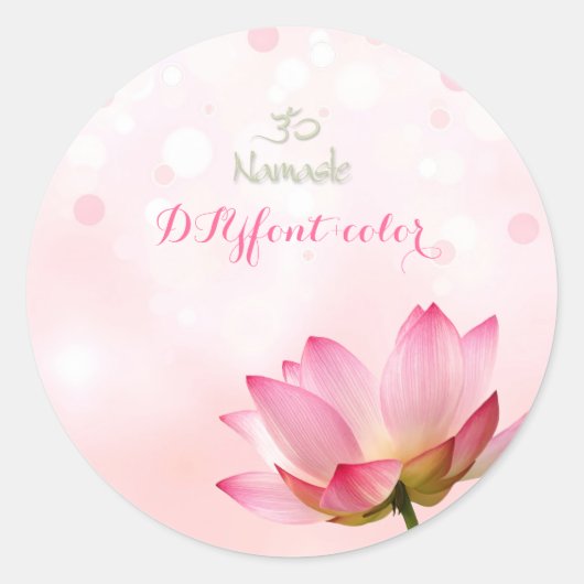 Sticker Rond PixDezines lotus rose (Devant)
