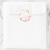 Sticker Rond PixDezines Love+Thanks, Aquarelle Florale, Blush (Sac)