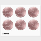 Sticker Rond PixDezines LOVE+THANKS FAUX FOIL, OR ROSE (Feuille)