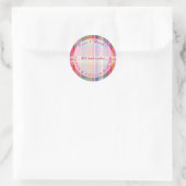 Sticker Rond PixDezines malibu plaid (Sac)
