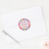 Sticker Rond PixDezines malibu plaid (Enveloppe)