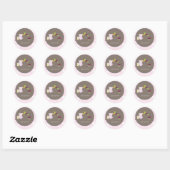Sticker Rond PixDezines maman+bébé pour un baby shower (Feuille)