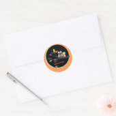Sticker Rond PixDezines Mammy+baby owl, halloween (Enveloppe)