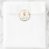 Sticker Rond PixDezines Marble+Aiguille Or Faux (Sac)