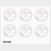 Sticker Rond PixDezines MARBLE FAUX ROSE OR, MERCI+COEUR (Feuille)