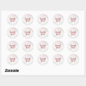 Sticker Rond PixDezines Marbre Faux Rose Merci or (Feuille)