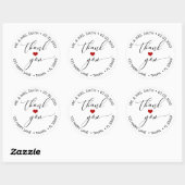 Sticker Rond PixDezines MERCI+COEUR (Feuille)