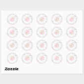 Sticker Rond PixDezines Monogram Blush rose Honeycomb Mitzvah (Feuille)