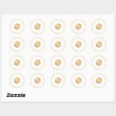 Sticker Rond PixDezines Monogram Faux Gold Honeycomb Mitzvah (Feuille)