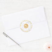 Sticker Rond PixDezines Monogram Faux Gold+Marble Mitzvah (Enveloppe)