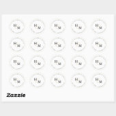 Sticker Rond PixDezines Monogram Faux Gold Script Ampersand C (Feuille)