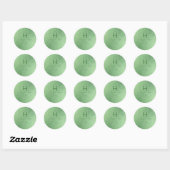 Sticker Rond PixDezines Monogram Iridescente Emerald Green (Feuille)