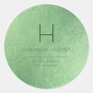 Sticker Rond PixDezines Monogram Iridescente Emerald Green