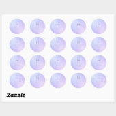 Sticker Rond PixDezines Monogram Iridescente Hydrangea+Violet (Feuille)