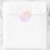 Sticker Rond PixDezines Monogram Ombre Blush Faux Foil (Sac)