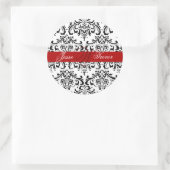 Sticker Rond PixDezines Monogram Rossi Damask, do-it-yourself c (Sac)