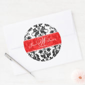 Sticker Rond PixDezines Monogram Tanza Damask, do-it-yourself a (Enveloppe)