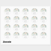 Sticker Rond PixDezines Monogramme Aquarelle Peonies Anemone (Feuille)