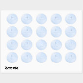 Sticker Rond PixDezines Monogramme Bleu Iridescent (Feuille)