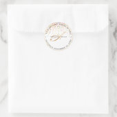 Sticker Rond PixDezines Monogramme de script A-Z, Confetti Arc- (Sac)