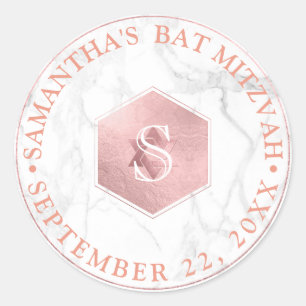 Sticker Rond PixDezines Monogramme Faux Rose Nid d'Abeille Mitz