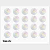 Sticker Rond PixDezines Monogramme Holographique Faux Foil (Feuille)