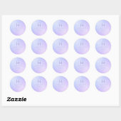 Sticker Rond PixDezines Monogramme Hydrangea+Violet iridescent (Feuille)