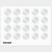Sticker Rond PixDezines Monogramme Platine+Aqua (Feuille)