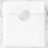 Sticker Rond PixDezines Monogramme Platine+Aqua (Sac)