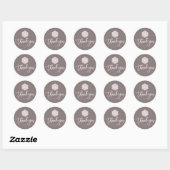 Sticker Rond PixDezines Monogramme Rose Pink Foil, Merci (Feuille)