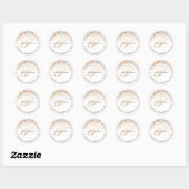 Sticker Rond PixDezines monogramme script A-Z, Confettis arc-en (Feuille)