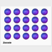 Sticker Rond PixDezines Neon Glow Merci+Navy Blue (Feuille)