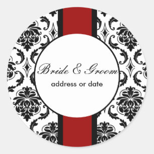 Sticker Rond PixDezines noir+blanc vendome damask, couleurs do-