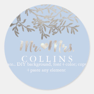 Sticker Rond PixDezines Olives/Faux Silver Foil/do-it-yourself