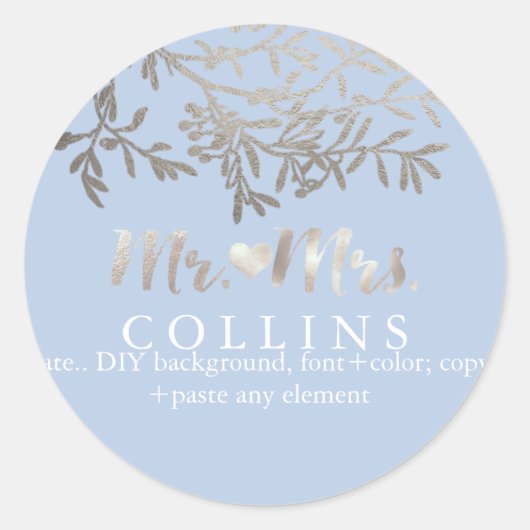 Sticker Rond PixDezines Olives/Faux Silver Foil/do-it-yourself  (Devant)
