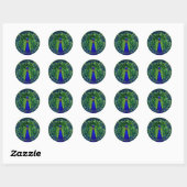 Sticker Rond PixDezines paon (Feuille)
