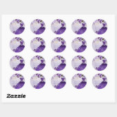 Sticker Rond PixDezines Papillons Quinceanera, Violet foncé dan (Feuille)